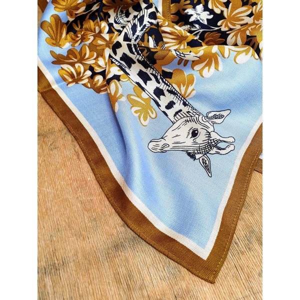 Inoui Editions šilko ir modalo skara BESTIAIRE GOLDEN BROWN